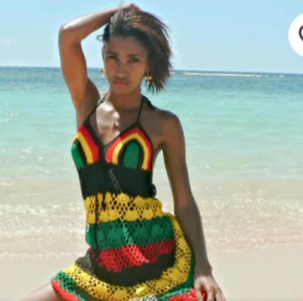 Handmade crochet dress Jamaican or Rasta